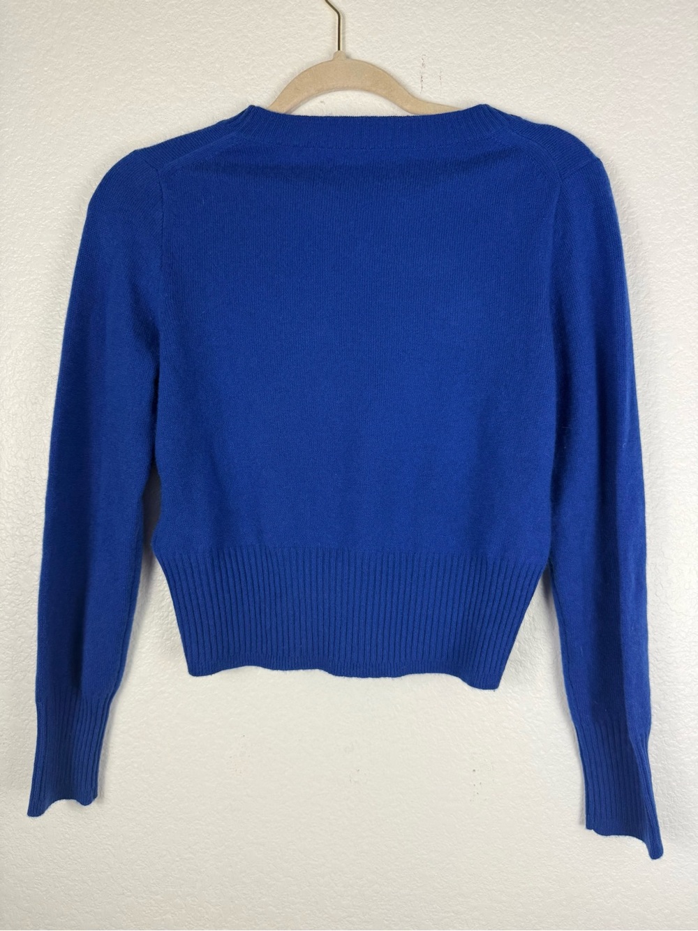 J. Crew Royal Blue Crewneck cashmere cropped fit sweater size S - Picture 8 of 8